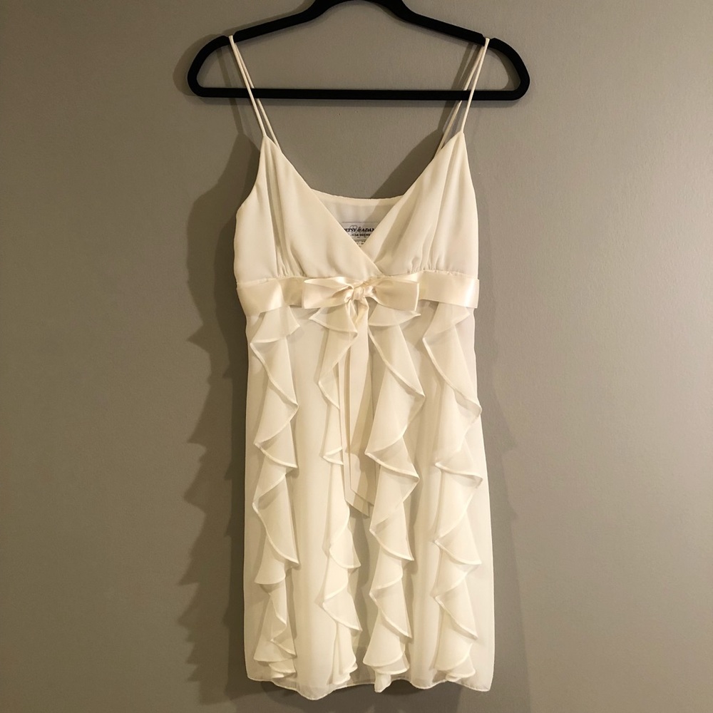 Betsy & Adam // White Ruffled Dress